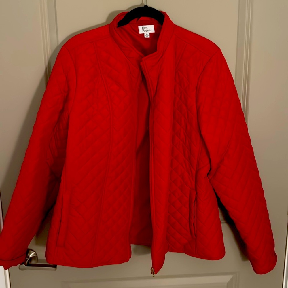 VIBRANT RED QUILTED JACKET